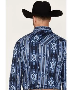 Rock & Roll Denim Men's Southwestern Stretch Long Sleeve Snap Shirt -Western Chic Shop 2000376182 400 P4