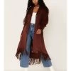 Shyanne Women's Fringe Faux Suede Trench Coat