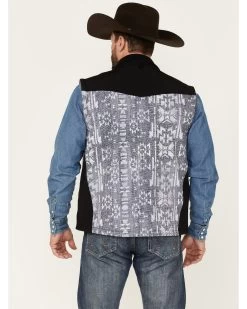 HOOey Men's Southwestern Color-Block Print Zip-Front Softshell Vest -Western Chic Shop 2000376722 022 P4