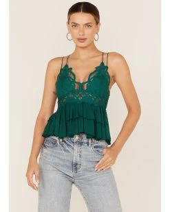 Free People Women's Adella Cami Lace Ruffled Tank Top