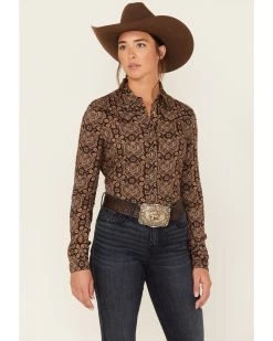 Stetson Women's Prairie Floral Print Long Sleeve Snap Western Shirt