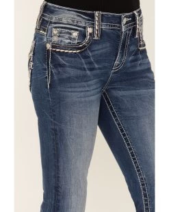 Miss Me Women's Medium Wash Mid Rise Embroidered Bootcut Jeans -Western Chic Shop 2000378769 401 P4