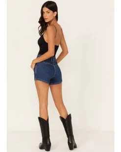 Wrangler Retro Women's Dark Wash High Rise Bareback Denim Shorts -Western Chic Shop 2000380202 400 P3