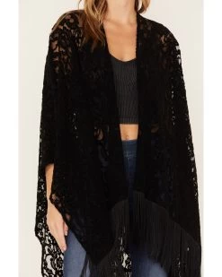 Shyanne Women's Floral Lace Fringe Shawl -Western Chic Shop 2000380620 001 P3