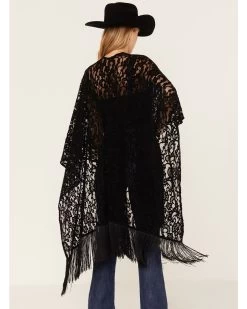 Shyanne Women's Floral Lace Fringe Shawl -Western Chic Shop 2000380620 001 P4