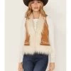Shyanne Women's Fur Trim Embroidered Vest