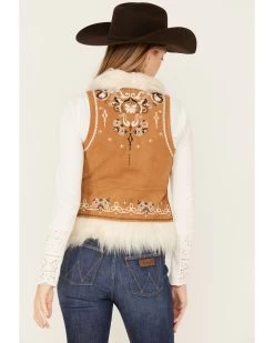 Shyanne Women's Fur Trim Embroidered Vest -Western Chic Shop 2000380670 255 P3