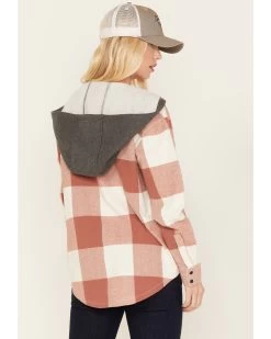 Cleo + Wolf Women's Buffalor Plaid Print Hooded Flannel Shirt -Western Chic Shop 2000380772 200 P4