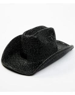 Wonderwest Women's Black Rhinestone Western Hat