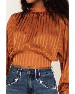 Flying Tomato Women's Shadow Stripe Top -Western Chic Shop 2000381463 220 P3