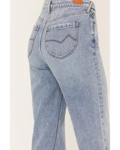 Cleo + Wolf Women's Medium Wash Short Straight Cuffed Jeans -Western Chic Shop 2000381494 414 P4