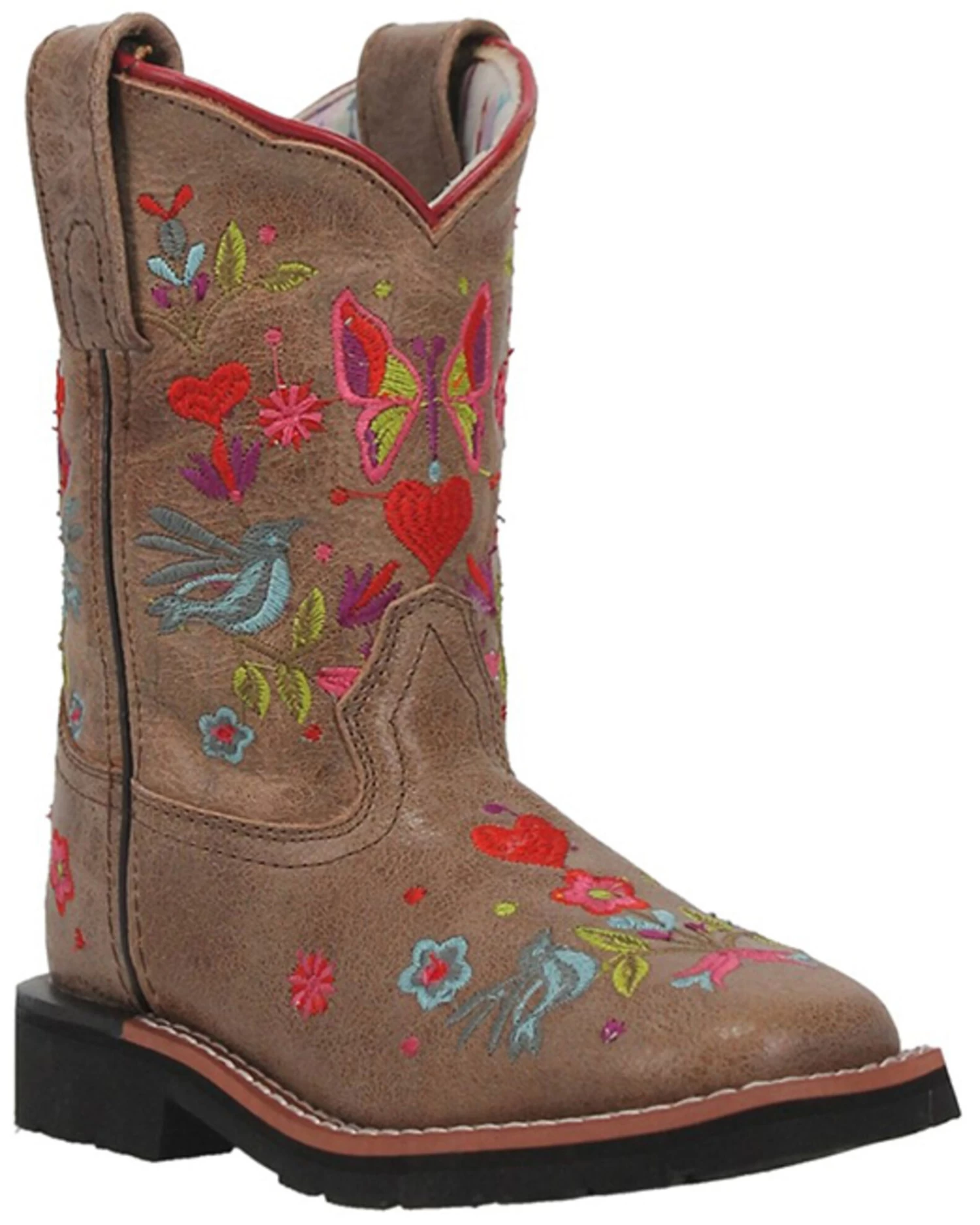Dan Post Girls' Embroidered Western Boots - Broad Square Toe 1 Dan Post Girls' Embroidered Western Boots - Broad Square Toe