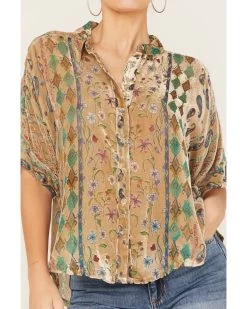 Johnny Was Women's Sugar Burnout Paisley Print Lynn Shirt -Western Chic Shop 2000382069 900 P3