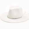 Nikki Beach Women's White Krystal Australian Toyo Fedora Hat