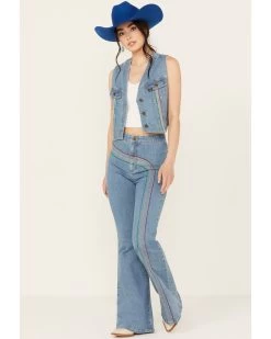 Lee Women's Light Wash High Rise Rainbow Super Flare Jeans