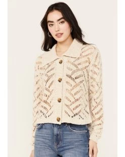 Cleo + Wolf Women's Cropped Boxy Cardigan