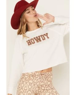 Blended Women's Howdy Sequin Graphic Long Sleeve Tee -Western Chic Shop 2000383853 103 P3
