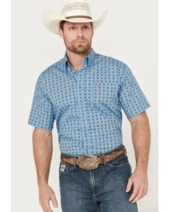 Cinch Men's Geo Print Short Sleeve Button Down Western Shirt