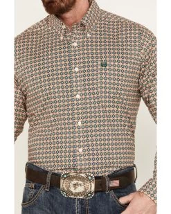 Cinch Men's Floral Medallion Print Long Sleeve Button Down Western Shirt -Western Chic Shop 2000383981 900 P3