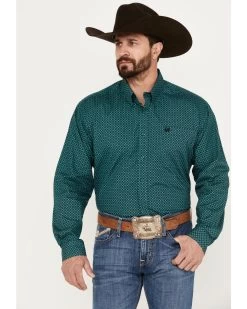 Cinch Men's Medallion Geo Print Long Sleeve Button-Down Western Shirt