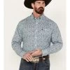 George Strait By Wrangler Men's Paisley Print Long Sleeve Button-Down Western Shirt - Tall
