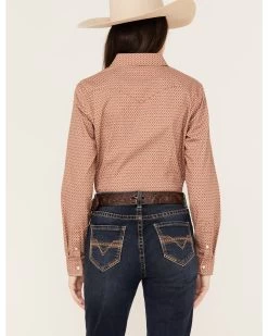 Rough Stock By Panhandle Women's Geo Print Long Sleeve Western Snap Shirt -Western Chic Shop 2000385000 220 P4