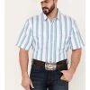 Panhandle Men's Serape Striped Short Sleeve Western Pearl Snap Shirt