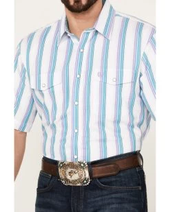 Panhandle Men's Serape Striped Short Sleeve Western Pearl Snap Shirt -Western Chic Shop 2000385148 440 P3