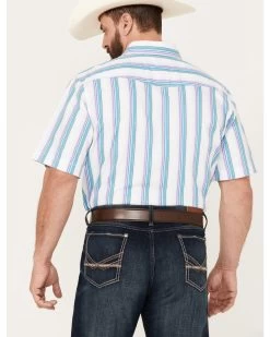 Panhandle Men's Serape Striped Short Sleeve Western Pearl Snap Shirt -Western Chic Shop 2000385148 440 P4