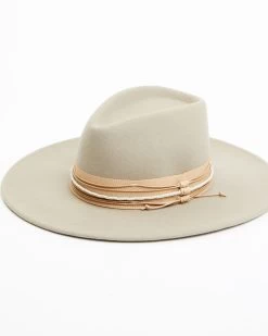 Shyanne Women's Gray Triple-Tied Grosgrain Fedora Hat