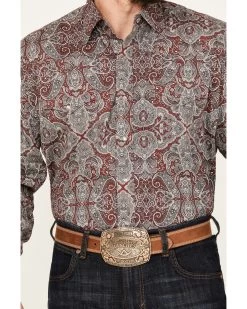 Stetson Men's Paisley Print Long Sleeve Western Snap Shirt -Western Chic Shop 2000385700 646 P3