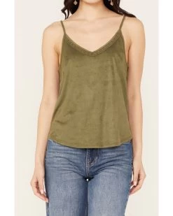 Shyanne Women's Crochet Lace Faux Suede Cami Top -Western Chic Shop 2000386174 341 P3