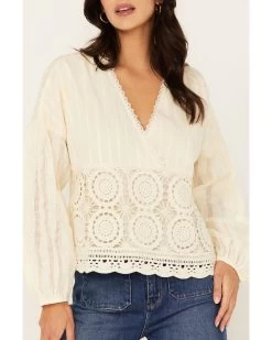 Miss Me Women's Crochet Long Sleeve Top -Western Chic Shop 2000387327 110 P3