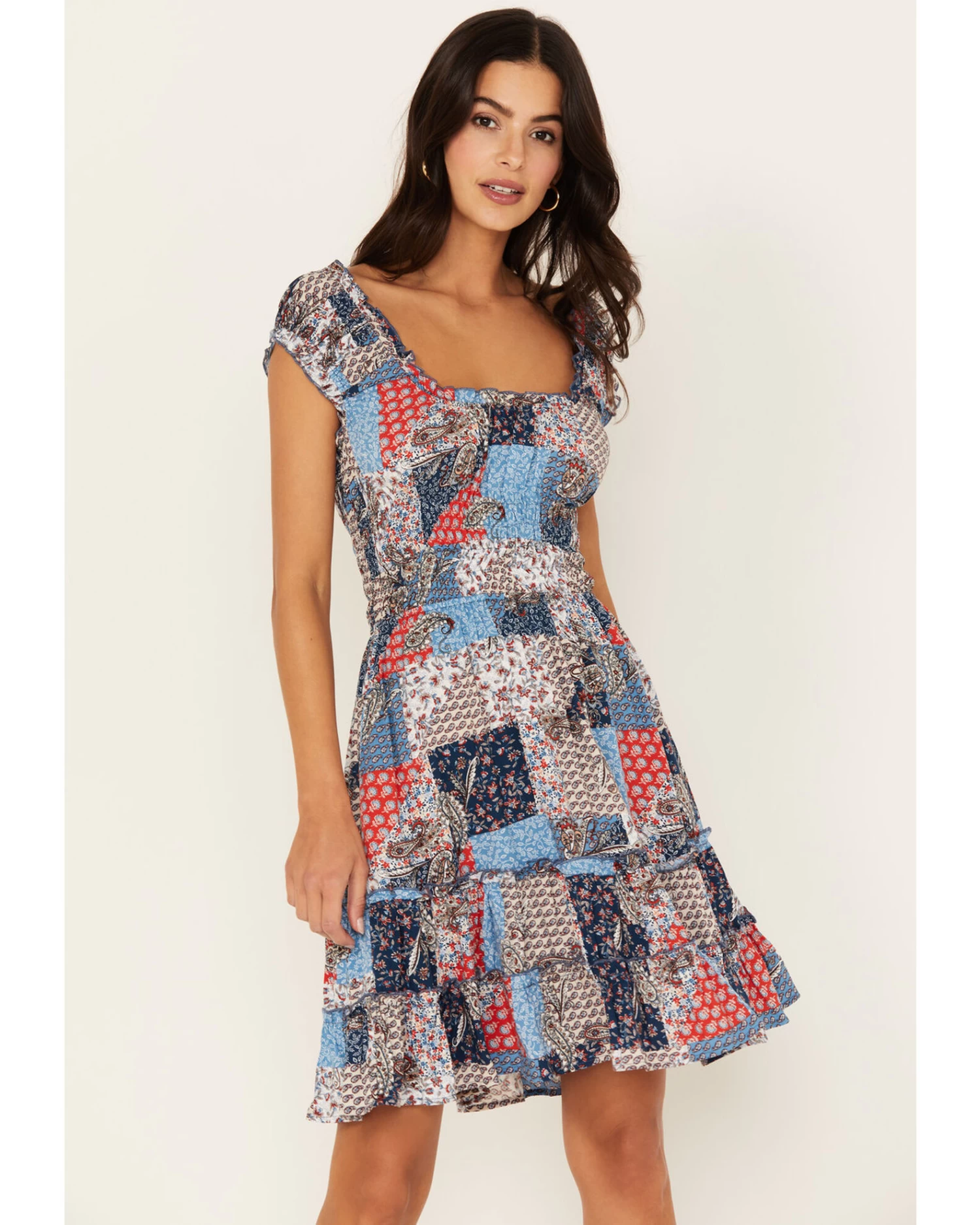 Wild Moss Women's Patchwork Print Dress 2 Wild Moss Women's Patchwork Print Dress - Image 2