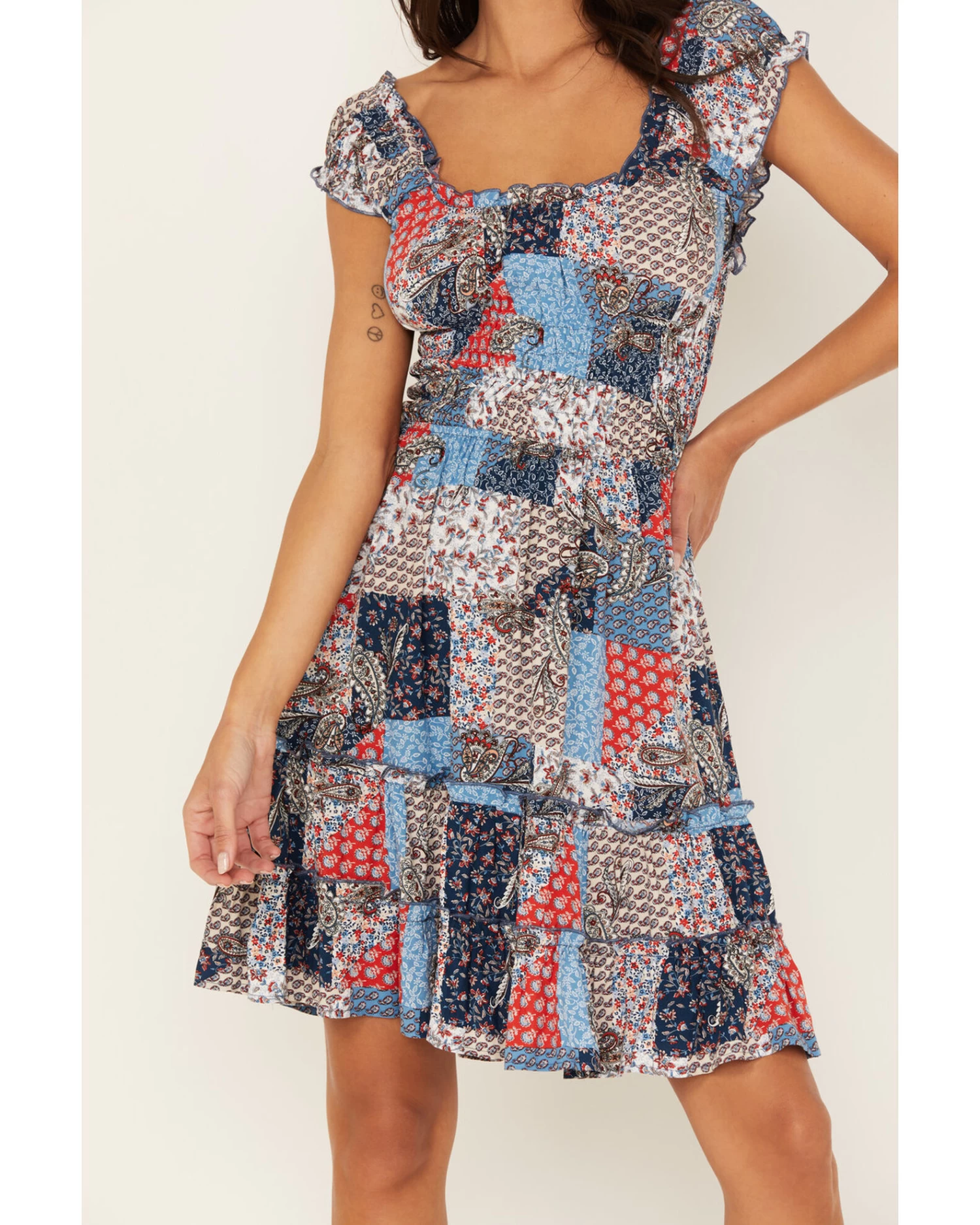 Wild Moss Women's Patchwork Print Dress 3 Wild Moss Women's Patchwork Print Dress - Image 3