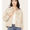 Free People Women's Floral Printed Denim Jacket