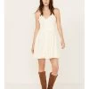 Molly Bracken Women's Lace Button Down Sleeveless Mini Dress