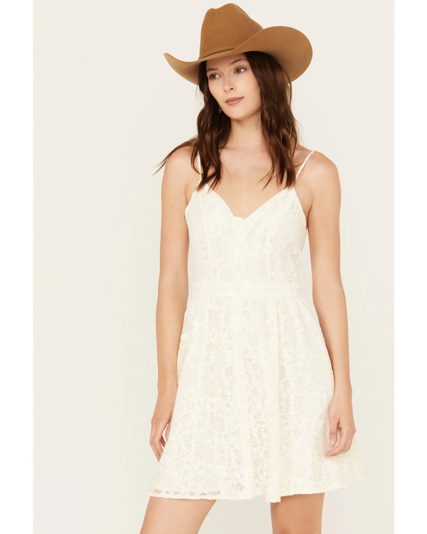 Molly Bracken Women's Lace Button Down Sleeveless Mini Dress 2 Molly Bracken Women's Lace Button Down Sleeveless Mini Dress - Image 2