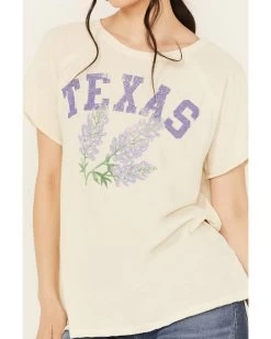 Free People Women's Texas State Flower Short Sleeve Graphic Tee -Western Chic Shop 2000390359 251 P3