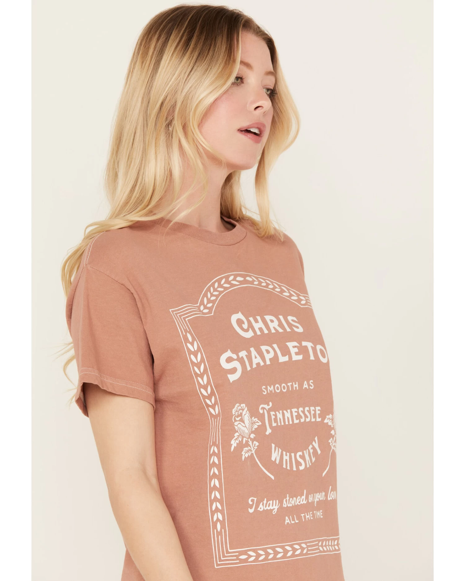 Merch Traffic Women's Chris Stapleton Rose Short Sleeve Graphic Tee 2 Merch Traffic Women's Chris Stapleton Rose Short Sleeve Graphic Tee - Image 2