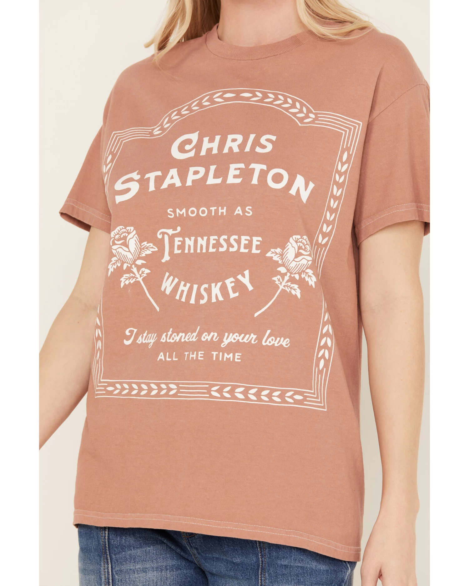 Merch Traffic Women's Chris Stapleton Rose Short Sleeve Graphic Tee 3 Merch Traffic Women's Chris Stapleton Rose Short Sleeve Graphic Tee - Image 3