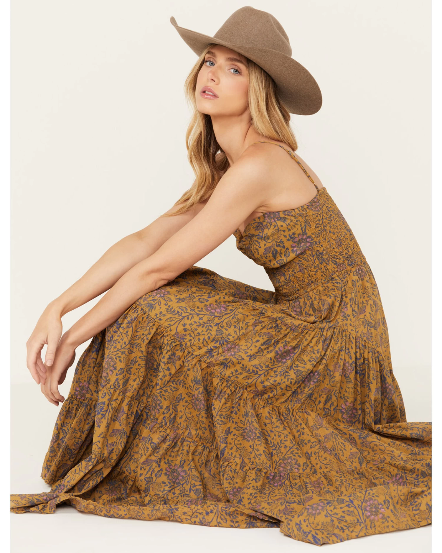 Free People Women's Sundrenched Floral Print Sleeveless Maxi Dress 1 Free People Women's Sundrenched Floral Print Sleeveless Maxi Dress