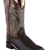 Old West Boys' Embroidered Western Boots - Broad Square Toe