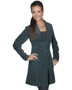 Scully Embroidered Boar Suede Long Coat