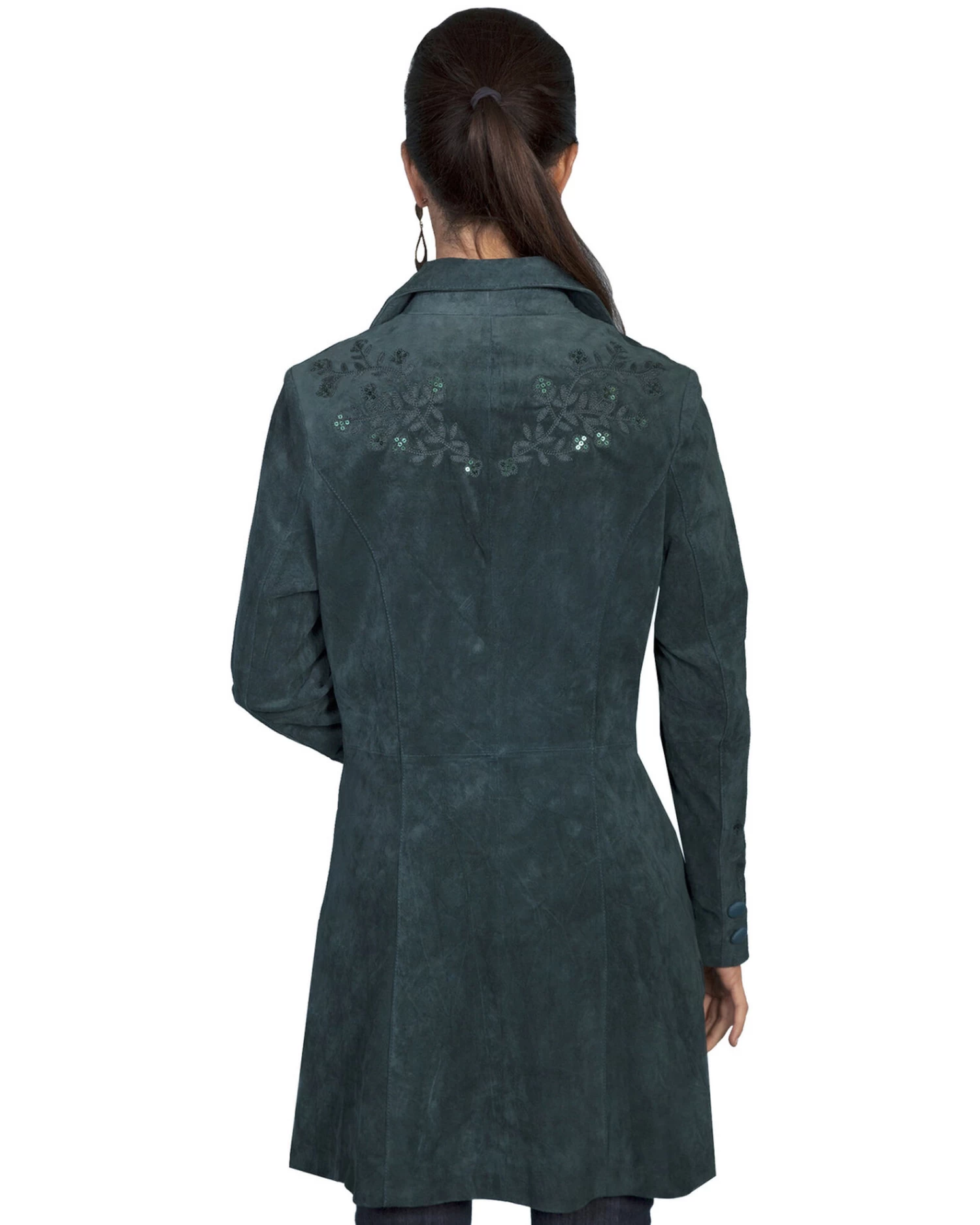 Scully Embroidered Boar Suede Long Coat 2 Scully Embroidered Boar Suede Long Coat - Image 2